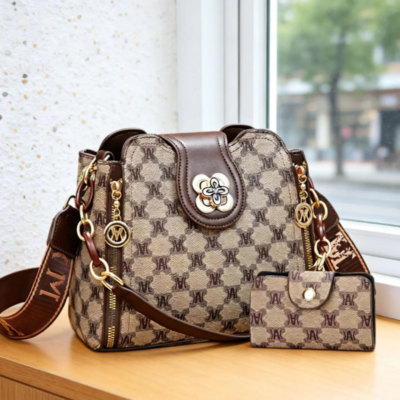 Vintage Fashion Women - Tas selempang bermotif huruf vintage, tas