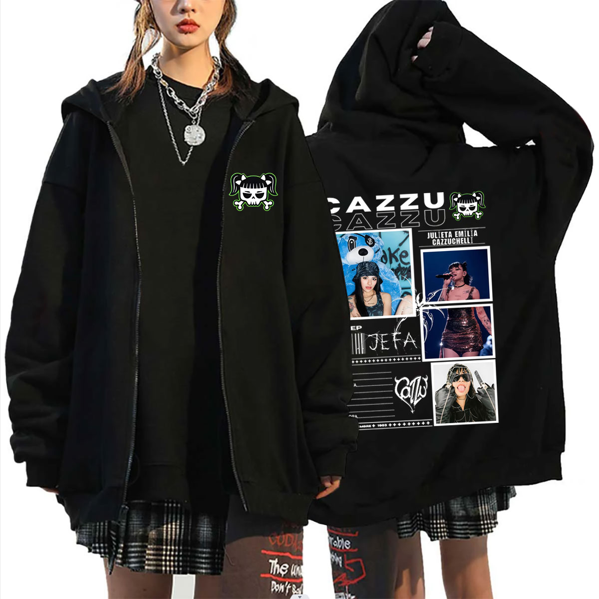 Vintage Fashion Pop Up - Penjualan Panas Latin Trap Cazzu Zipper