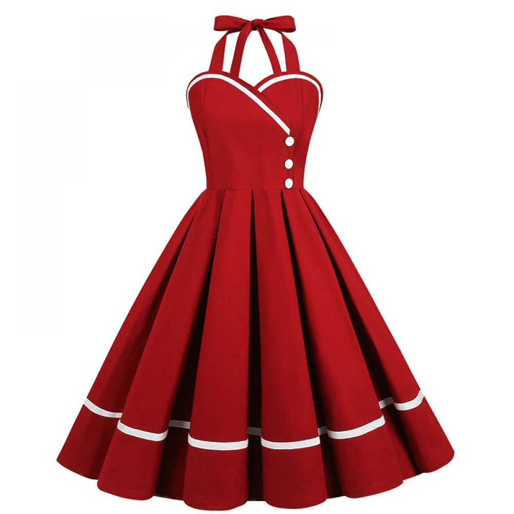 Vintage Fashion Dress - Gaun Retro Halloween 50S 60S 80S