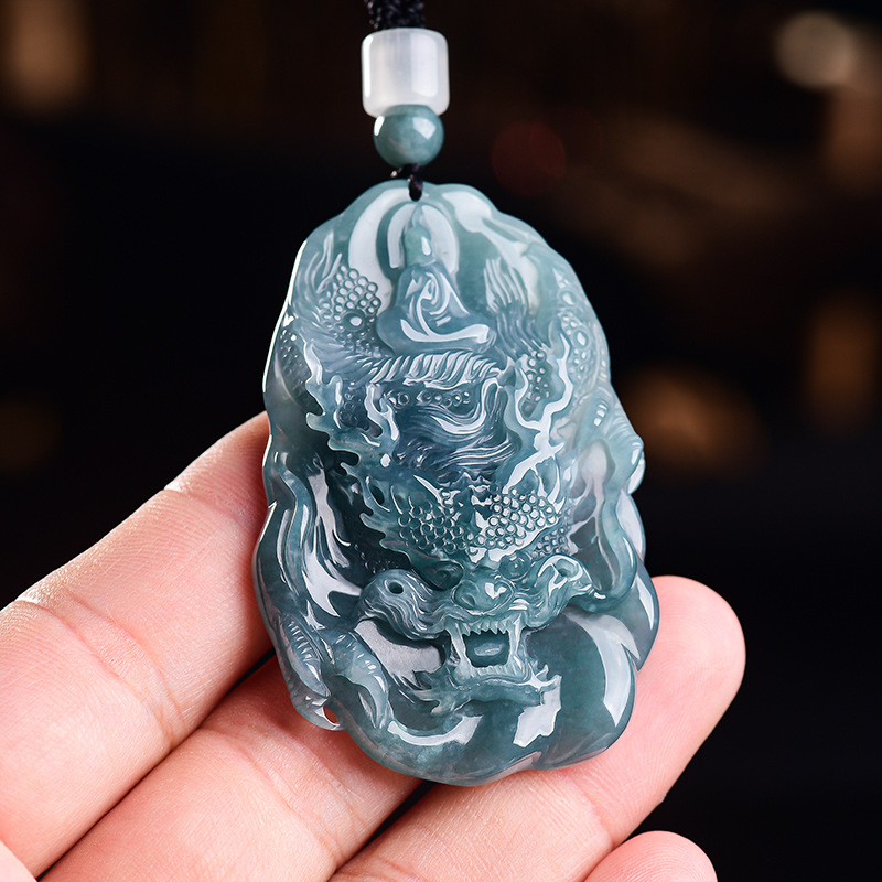 Vintage Fashion Women - Kalung Liontin Naga Giok Burma Alami