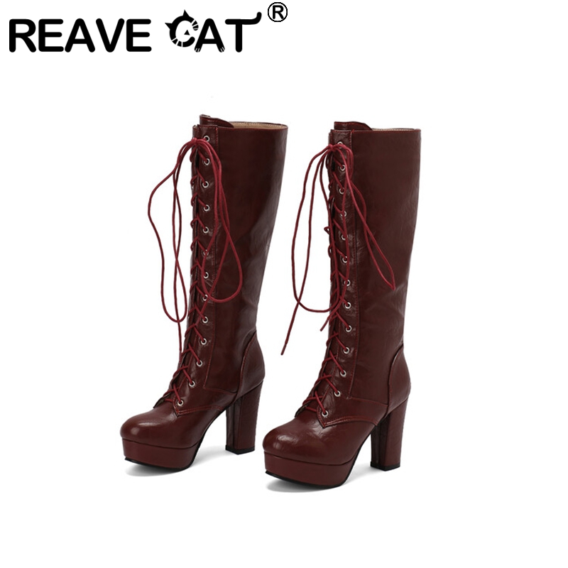 Vintage Fashion Style - REAVE CAT Vintage sepatu bot lutut