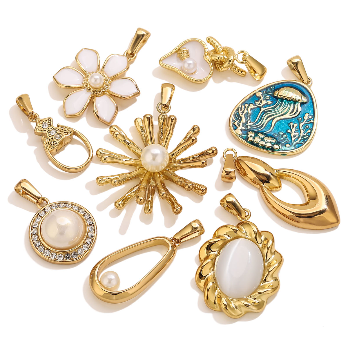 Vintage Fashion Online - 1 Buah Liontin Bunga Baja Tahan
