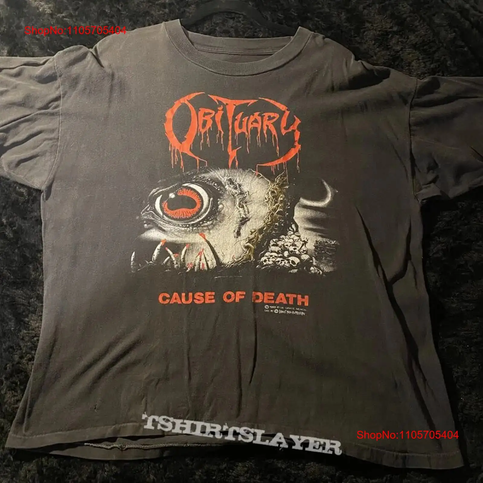 Vintage Fashion Obituaries - Kaos Hitam Gaya Klasik Obituary Cause