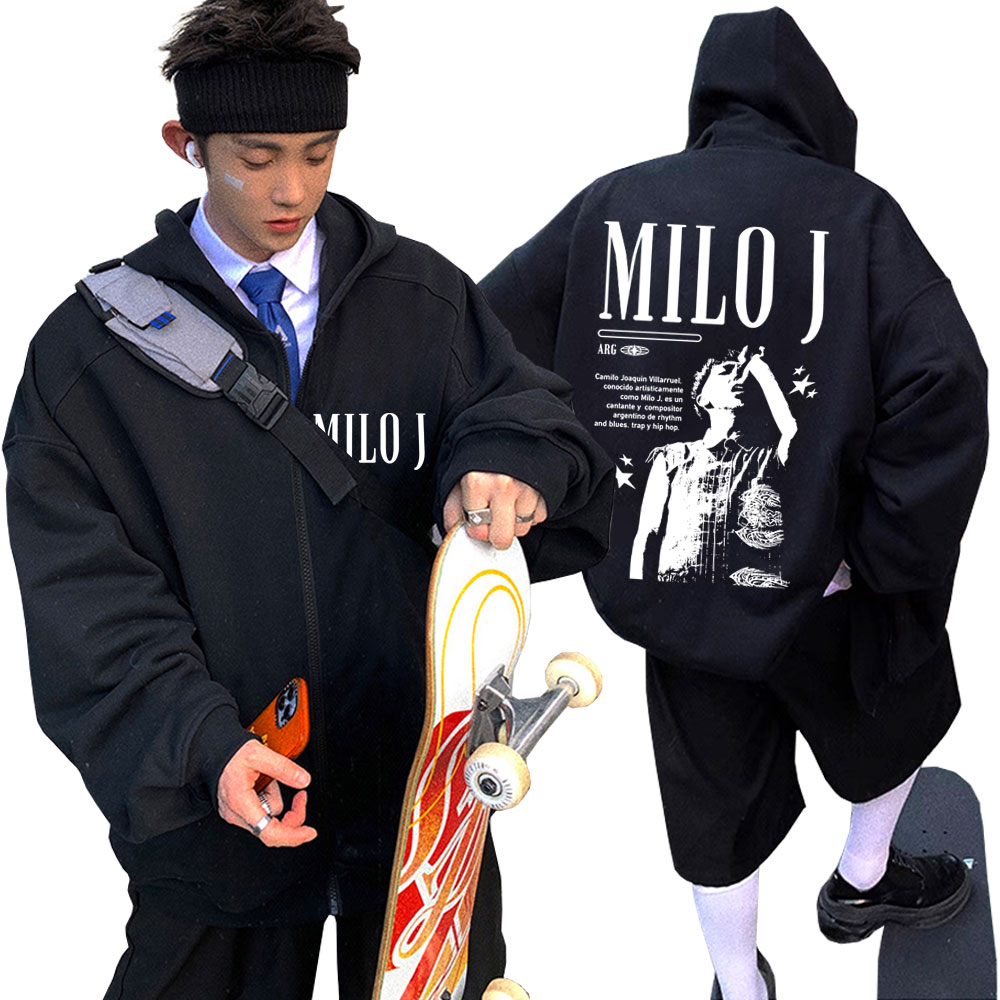 Vintage Fashion Pop Up - Hoodie Rapper Milo J dengan Resleting