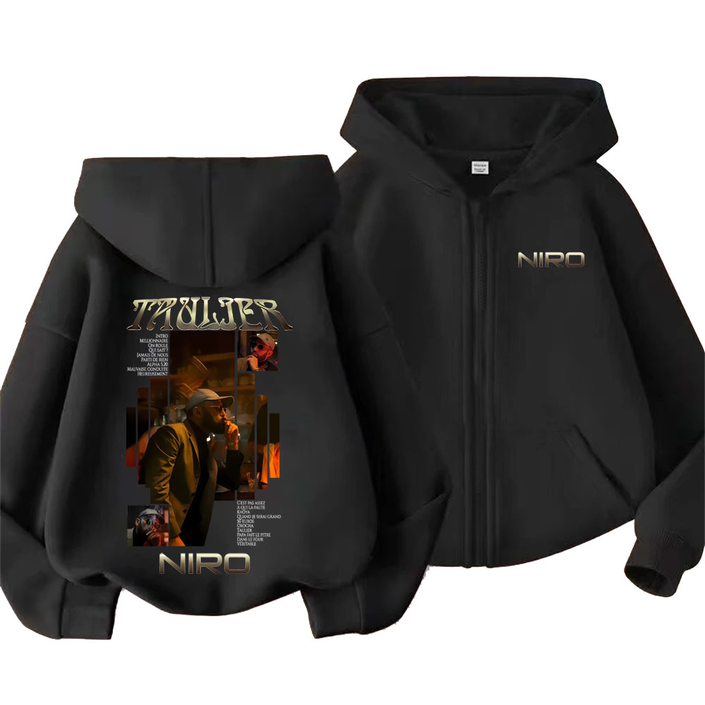Vintage Fashion Pop Up - Hoodie Rapper Niro Taulier dengan Grafis