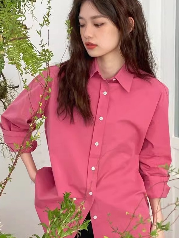 Vintage Fashion Hong Kong - Kemeja Gaya Hong Kong Longgar Kasual
