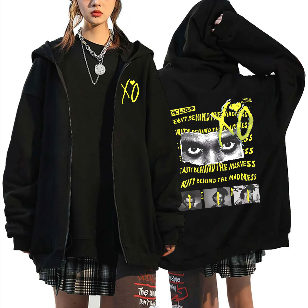 Vintage Fashion Pop Up - Hoodie Zipper Rapper The Weeknd Beauty