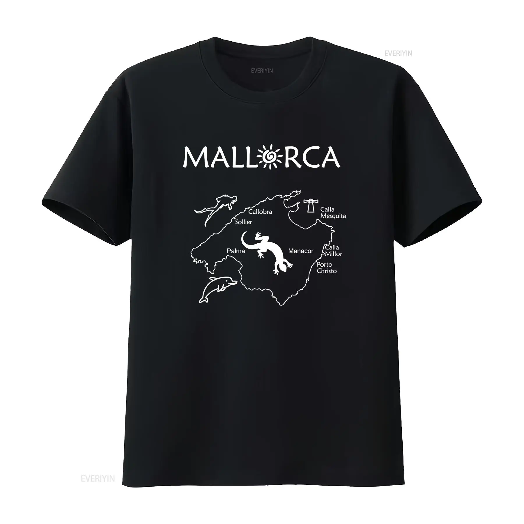 Vintage Fashion Guide - Kaos Peta Mallorca Panduan Perjalanan Anda