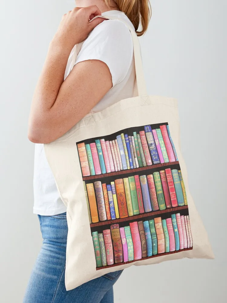 Vintage Fashion Library - Tas Tote Wanita Motif Perpustakaan Buku