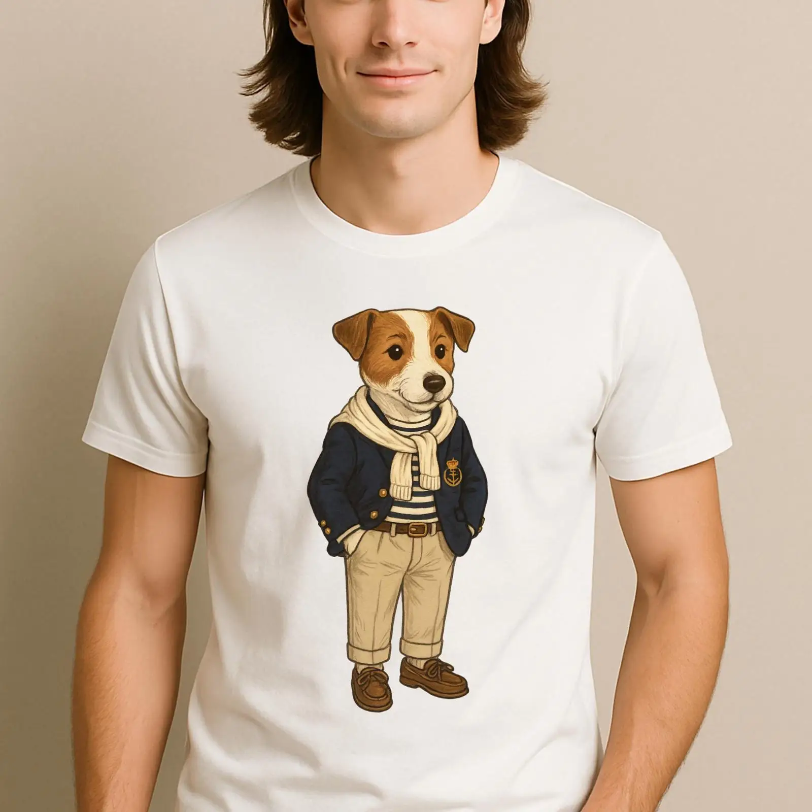 Vintage Yacht Fashion - Kaos Preppy Jack Russell Terrier T