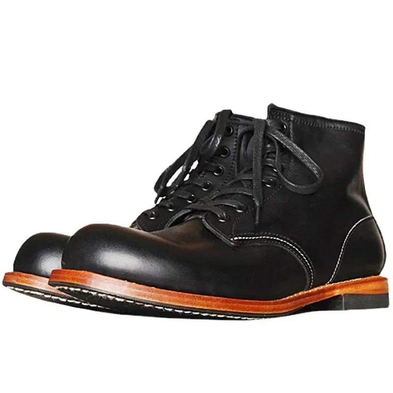 Vintage Fashion Style - Vintage pria Goodyear bot kulit asli