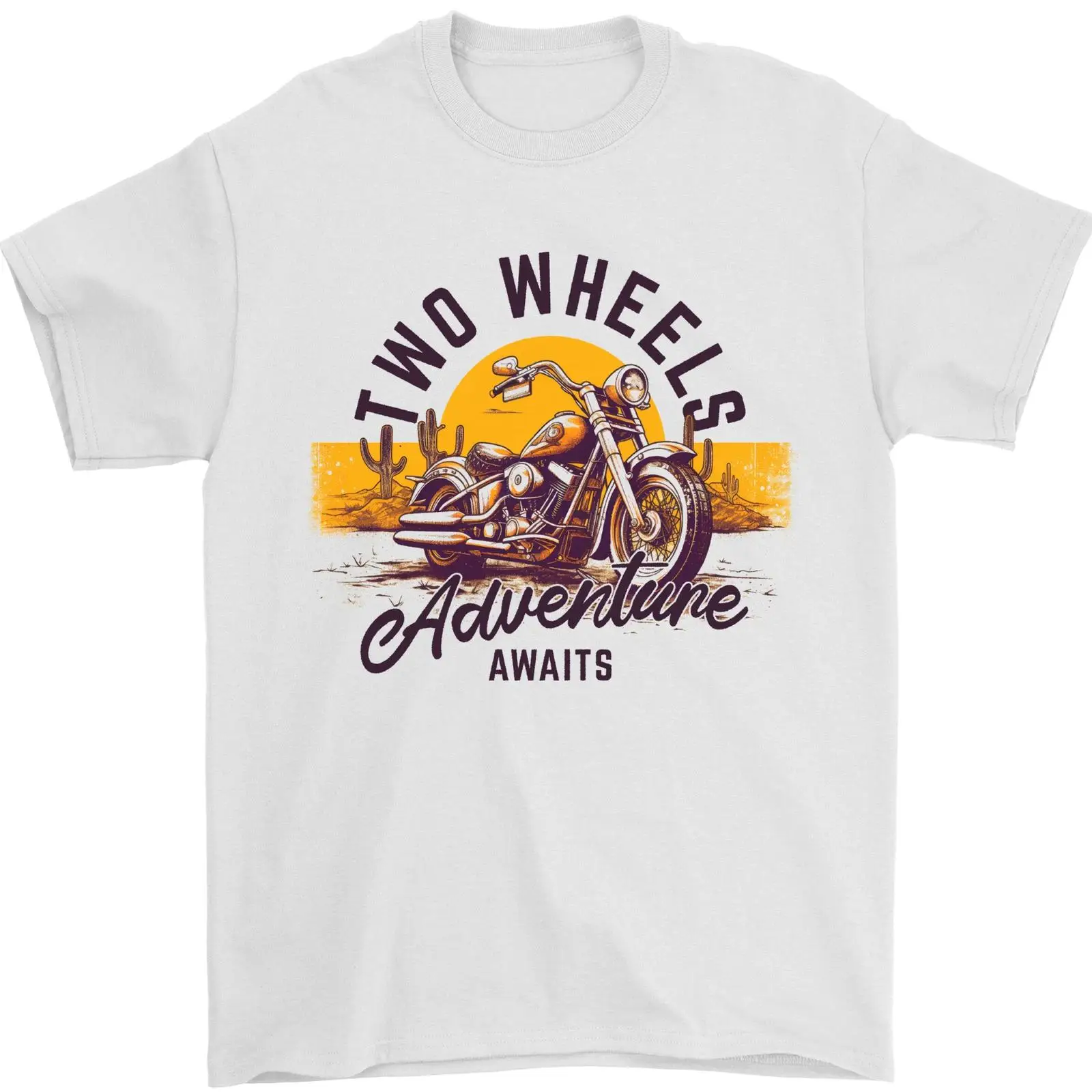Vintage Fashion Wheel - Kaos Pria 2 Wheels Adventure Biker