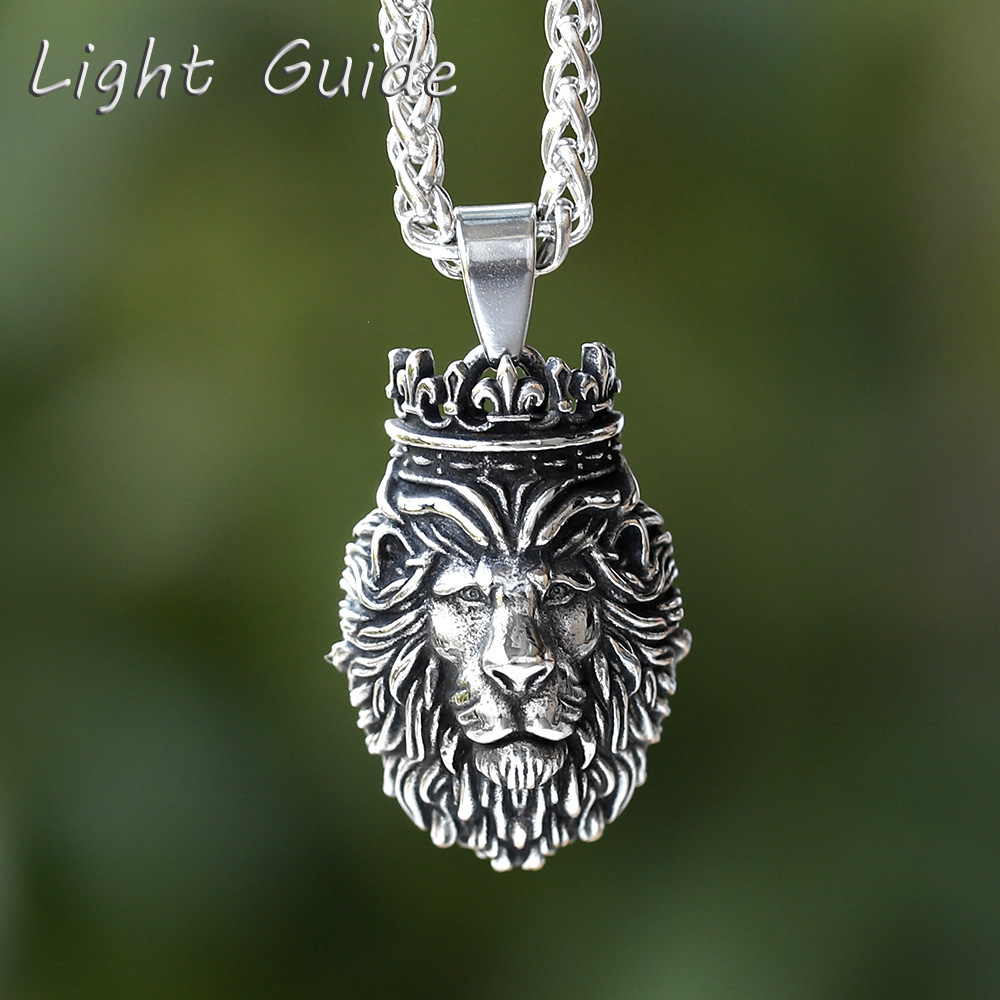 Vintage Fashion Guide - Kalung liontin kepala singa antik remaja,