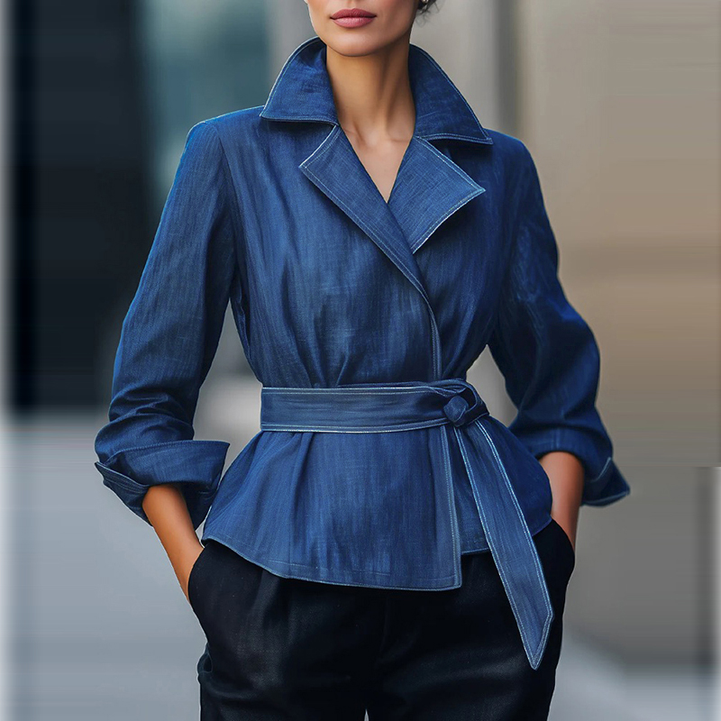 Vintage Fashion Women - Jaket Denim Wanita Musim Gugur Semi