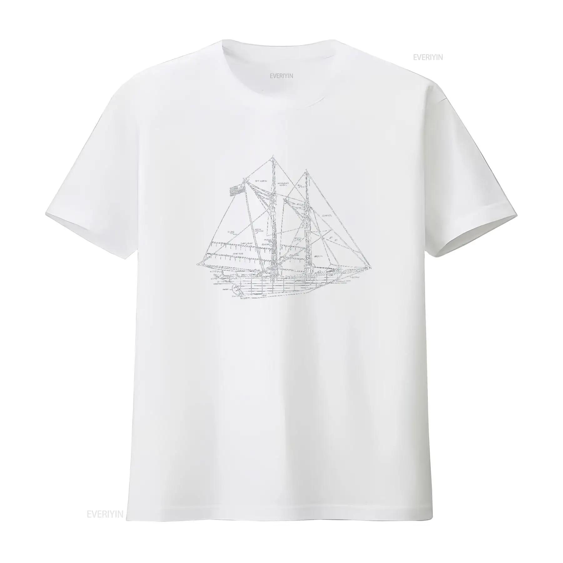 Kaos Sailing Vintage Blueprint - Vintage Yacht Fashion ulasan dan harga