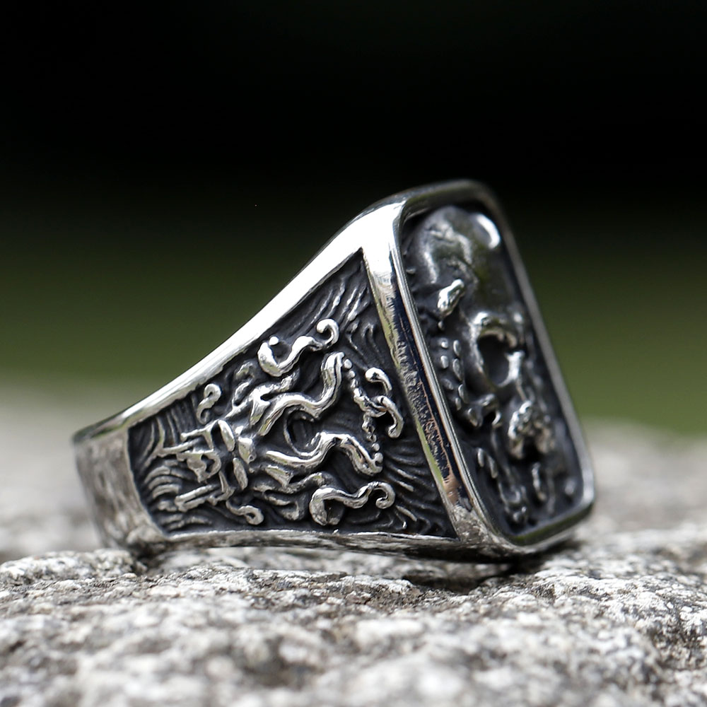 Cincin tengkorak antik baja ta - Vintage Fashion Guide ulasan dan harga