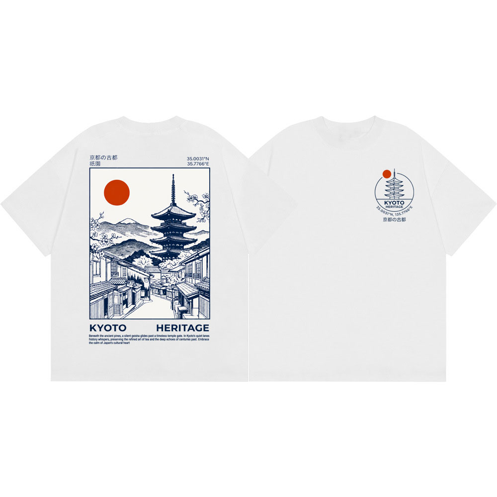Kaus Grafis Pagoda Warisan Kyo - Vintage Fashion Kyoto ulasan dan harga