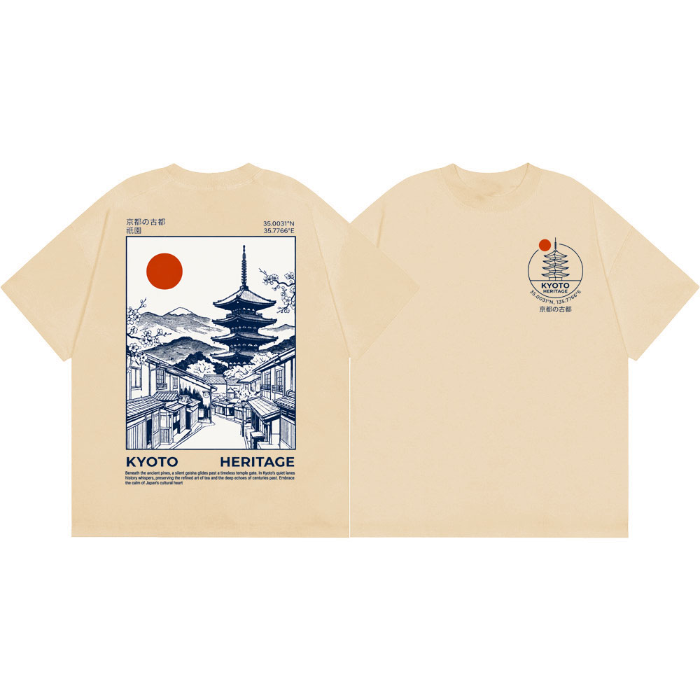 Kaus Grafis Pagoda Warisan Kyo - Vintage Fashion Kyoto ulasan dan harga