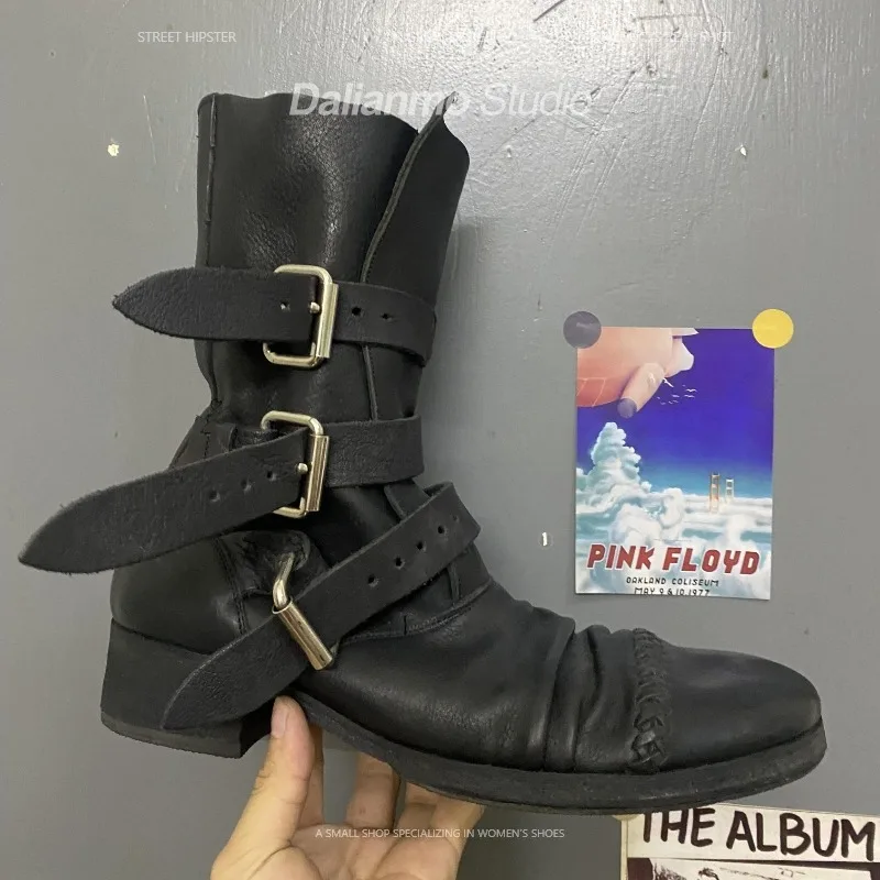 Sepatu Bot Kulit Asli Pria Mod - Vintage Fashion Style ulasan dan harga
