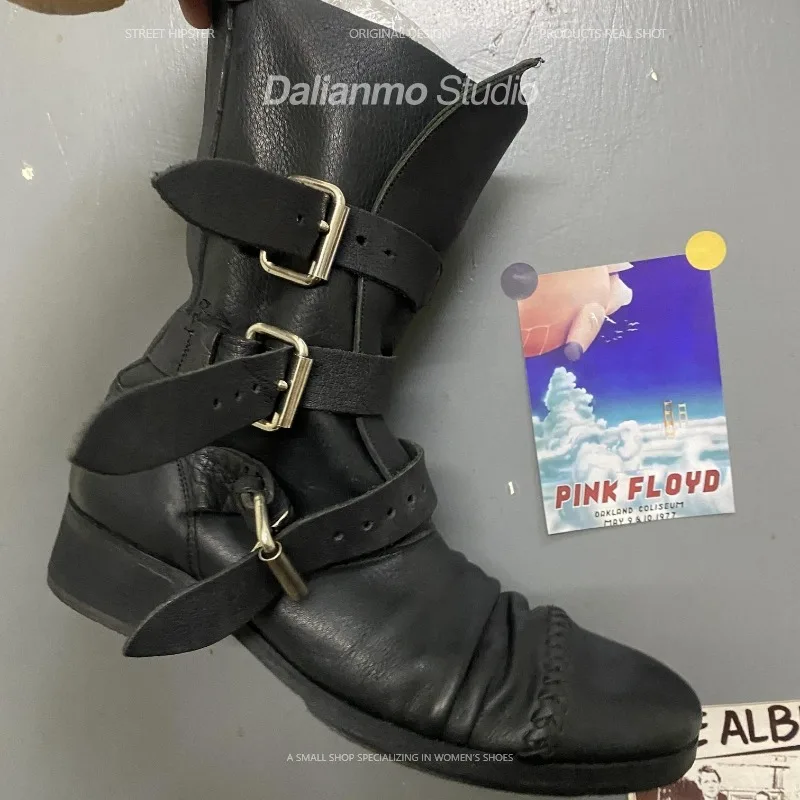 Sepatu Bot Kulit Asli Pria Mod - Vintage Fashion Style ulasan dan harga