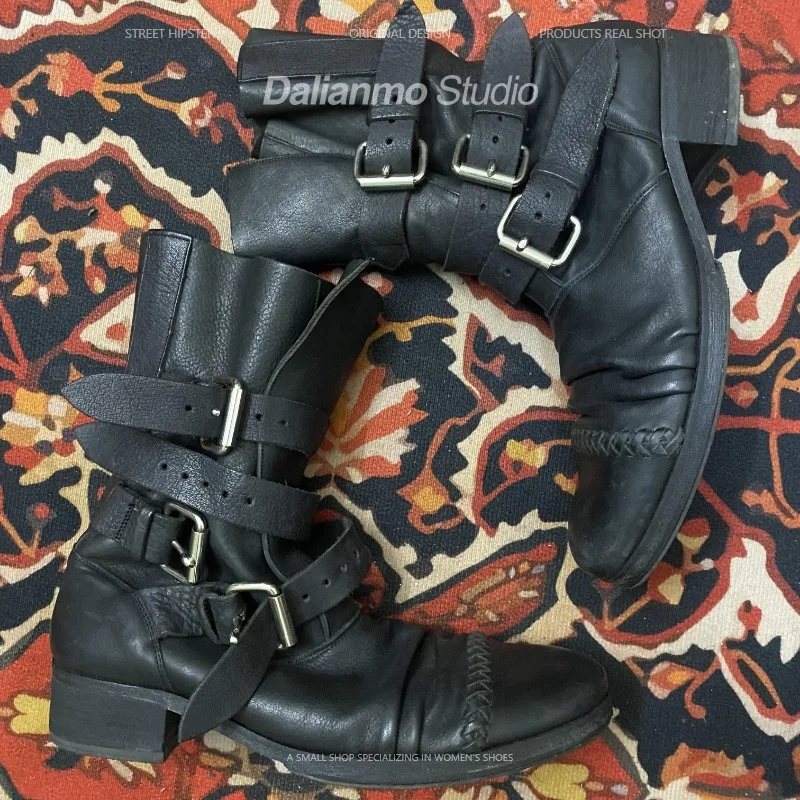 Sepatu Bot Kulit Asli Pria Mod - Vintage Fashion Style ulasan dan harga