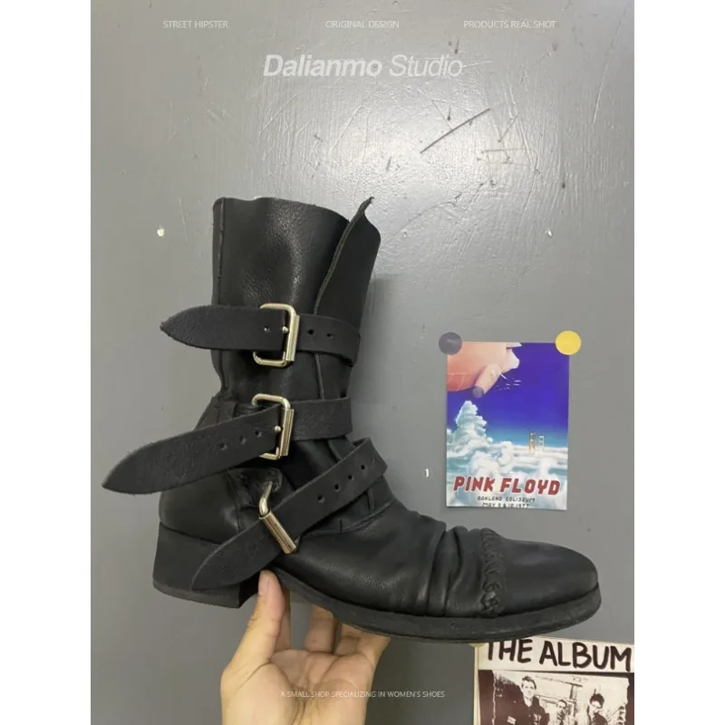 Sepatu Bot Kulit Asli Pria Mod - Vintage Fashion Style ulasan dan harga