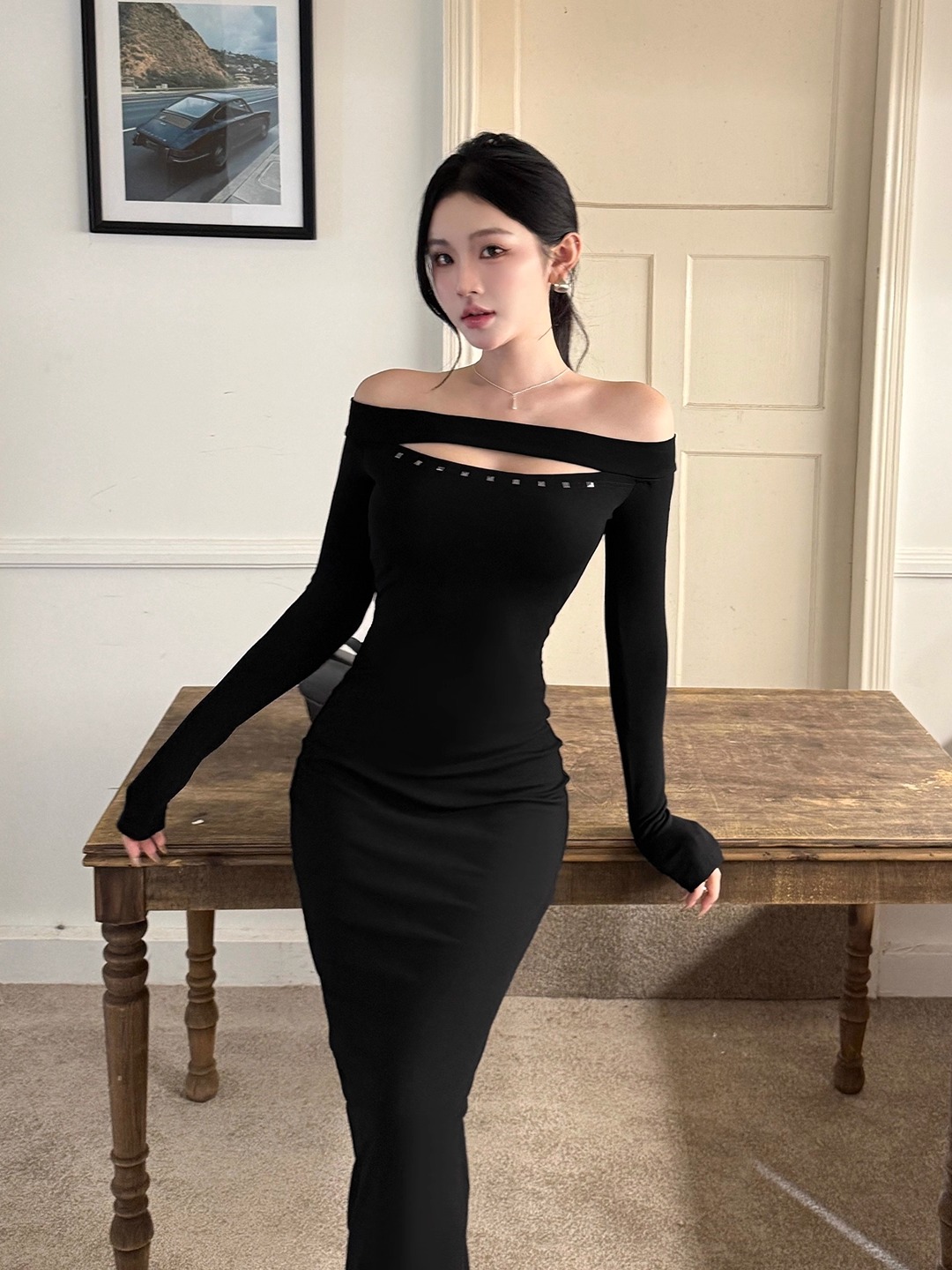 Gaun Bodycon Motif Mawar Wanit - Vintage Fashion Influencers ulasan dan harga