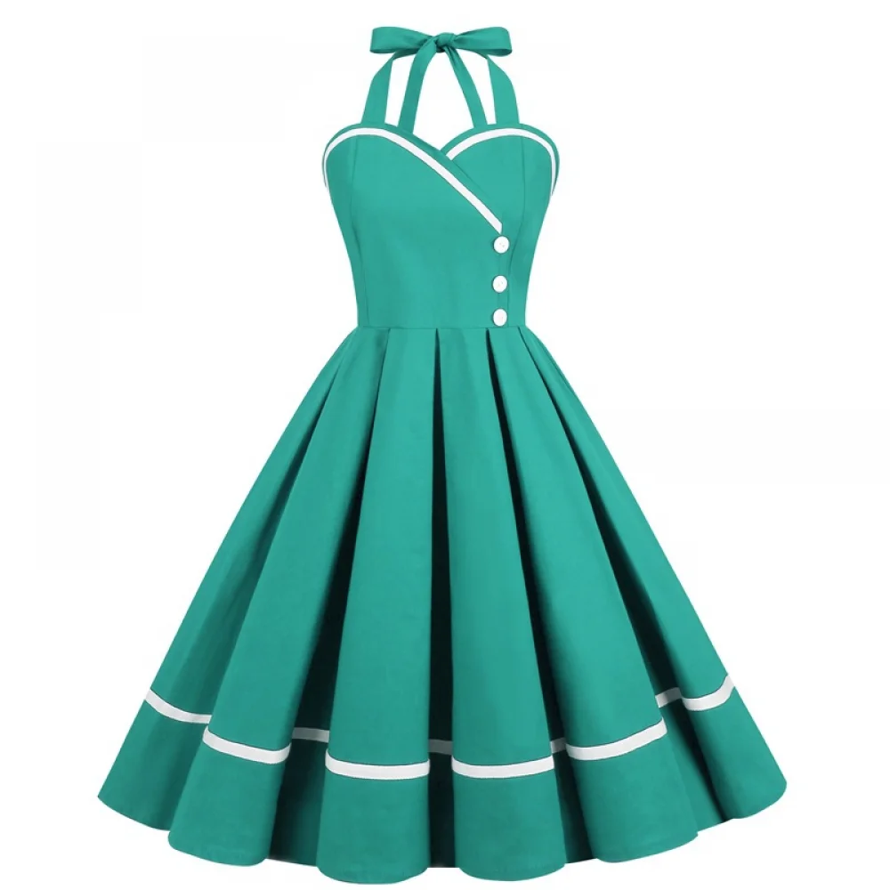 Gaun Retro Halloween 50S 60S 8 - Vintage Fashion Dress ulasan dan harga