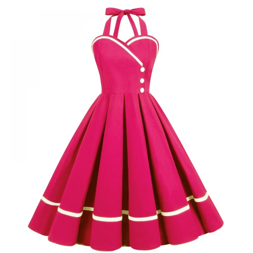 Gaun Retro Halloween 50S 60S 8 - Vintage Fashion Dress ulasan dan harga