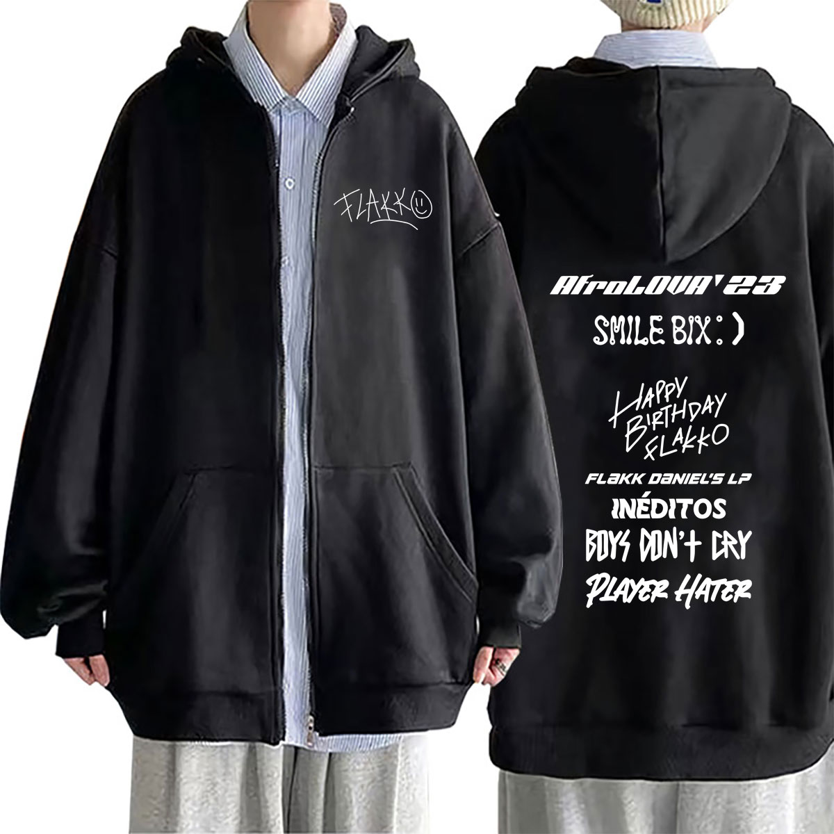 Hoodie Zipper Merch Rapper Rel - Vintage Fashion Pop Up ulasan dan harga