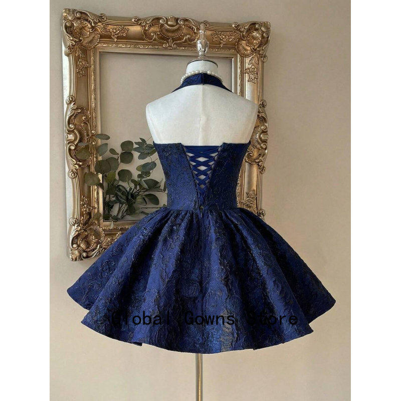 Gaun Prom Halter Vintage Biru  - Vintage Fashion Hong Kong ulasan dan harga