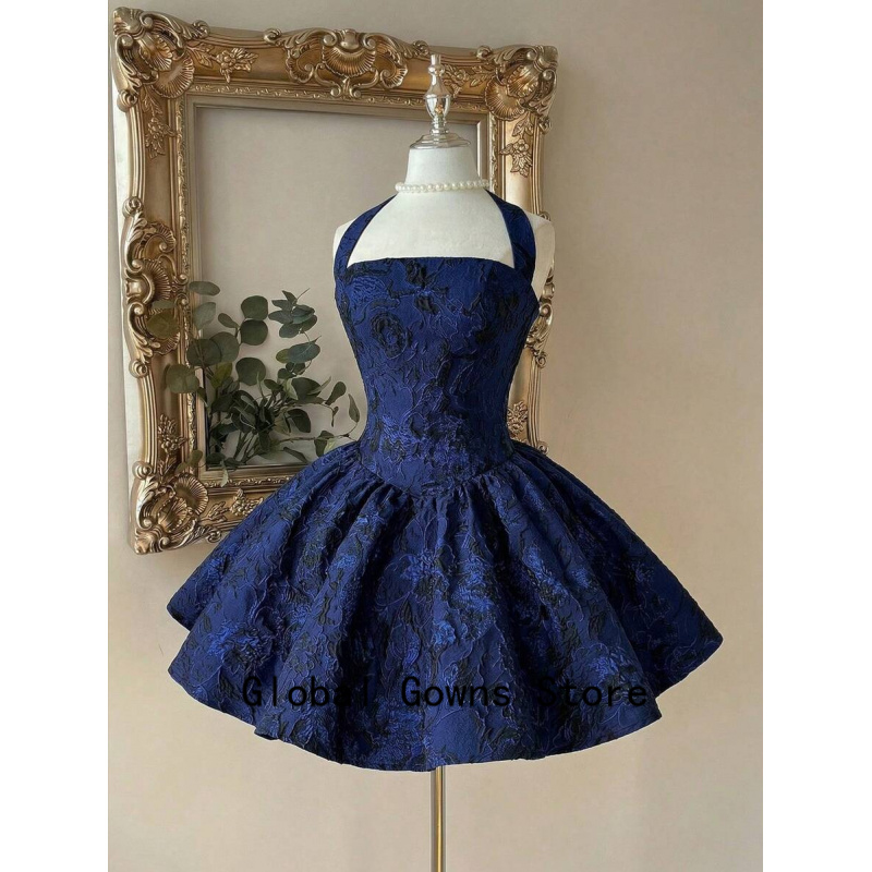 Gaun Prom Halter Vintage Biru  - Vintage Fashion Hong Kong ulasan dan harga