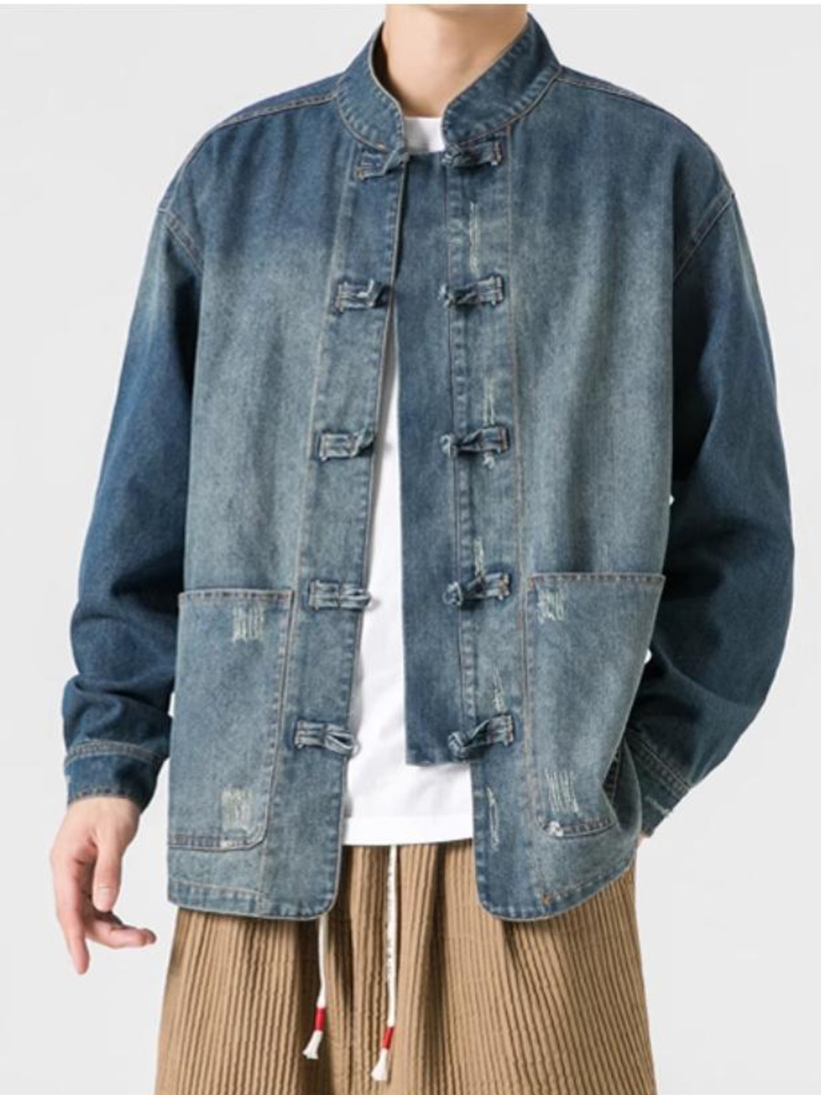 Jaket Denim dicuci gaya Tiongk - Vintage Fashion Hong Kong ulasan dan harga