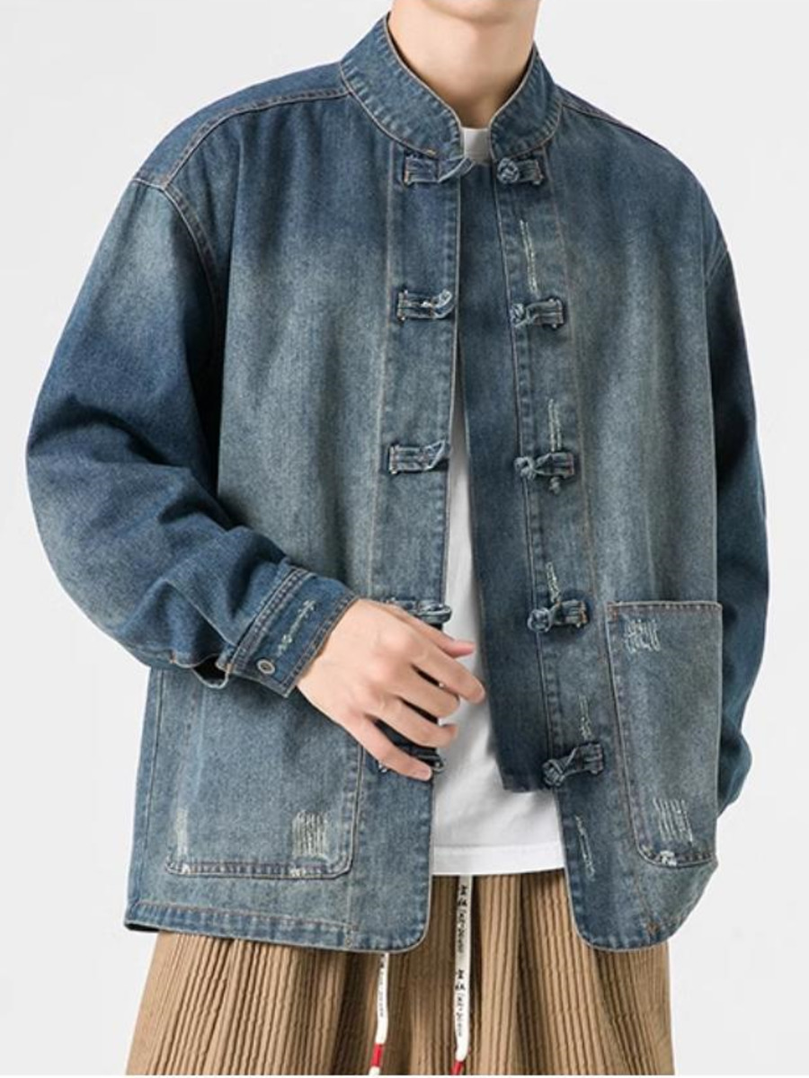 Jaket Denim dicuci gaya Tiongk - Vintage Fashion Hong Kong ulasan dan harga