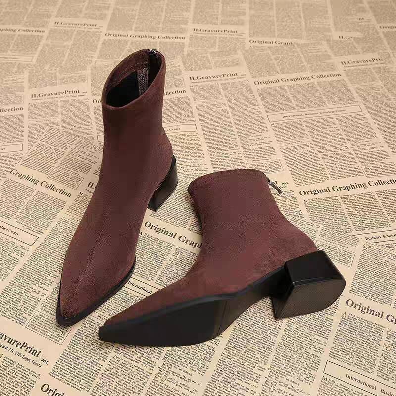 Sepatu Bot Wanita Hak Rendah M - Vintage Fashion Dress ulasan dan harga
