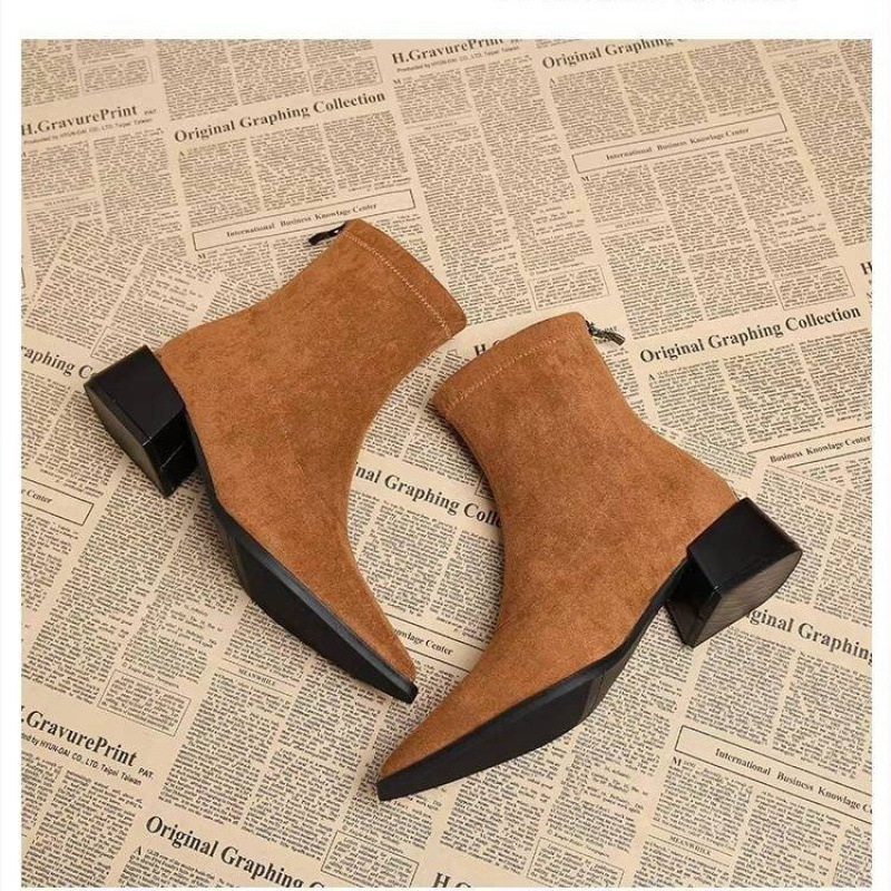 Sepatu Bot Wanita Hak Rendah M - Vintage Fashion Dress ulasan dan harga