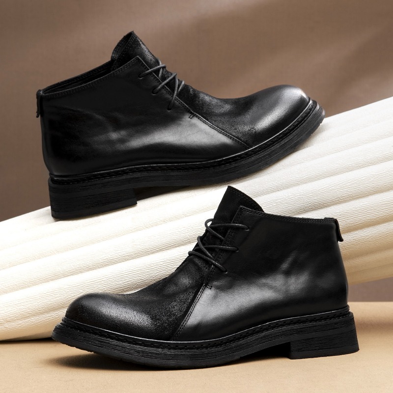 Sepatu Bot Kulit Asli Pria Vin - Vintage Fashion Style ulasan dan harga