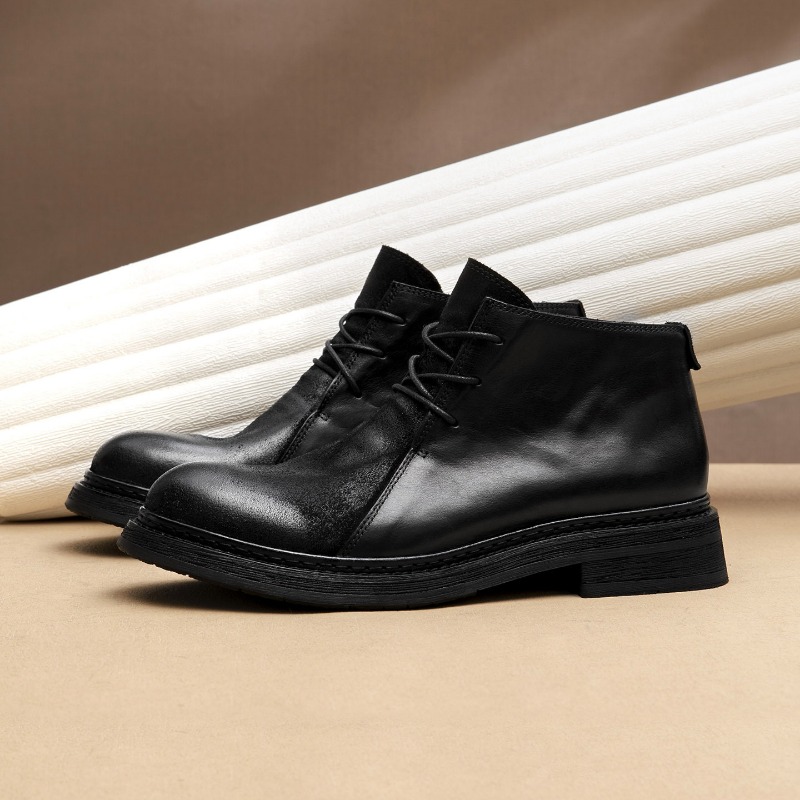 Sepatu Bot Kulit Asli Pria Vin - Vintage Fashion Style ulasan dan harga