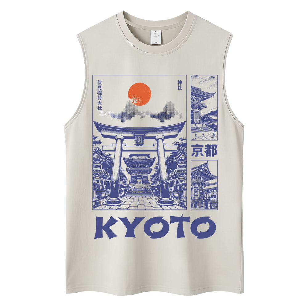 Tank Top Grafis Kyoto Gaya Jep - Vintage Fashion Kyoto ulasan dan harga
