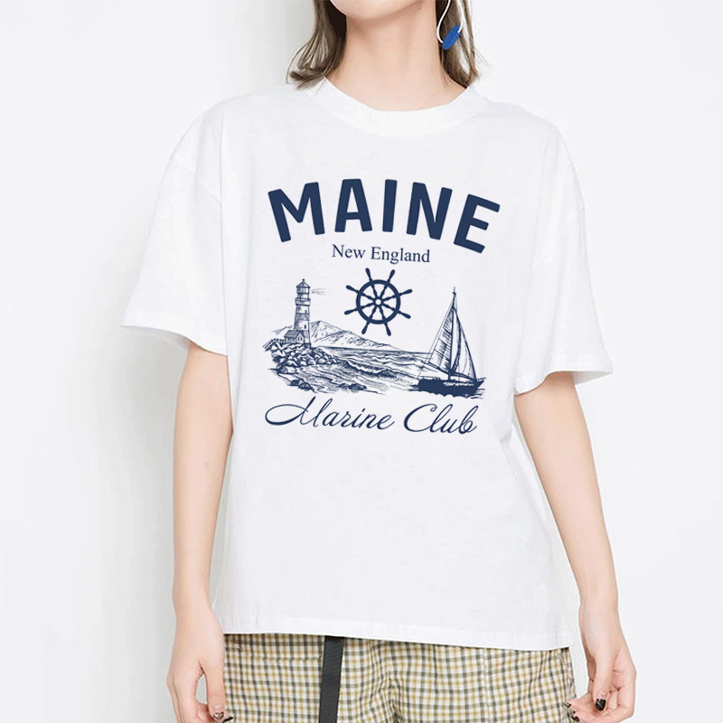 Maine Marine Club t-shirt Vint - Vintage Yacht Fashion ulasan dan harga