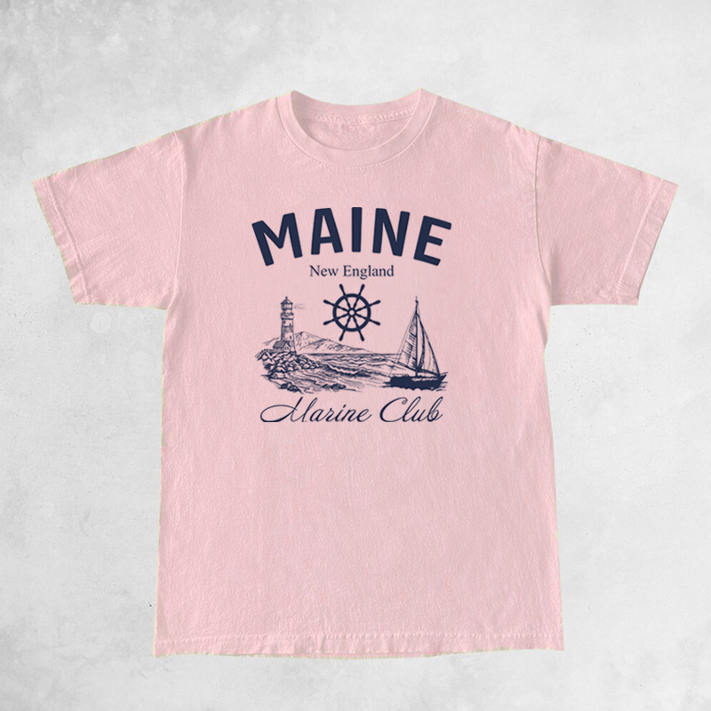 Maine Marine Club t-shirt Vint - Vintage Yacht Fashion ulasan dan harga