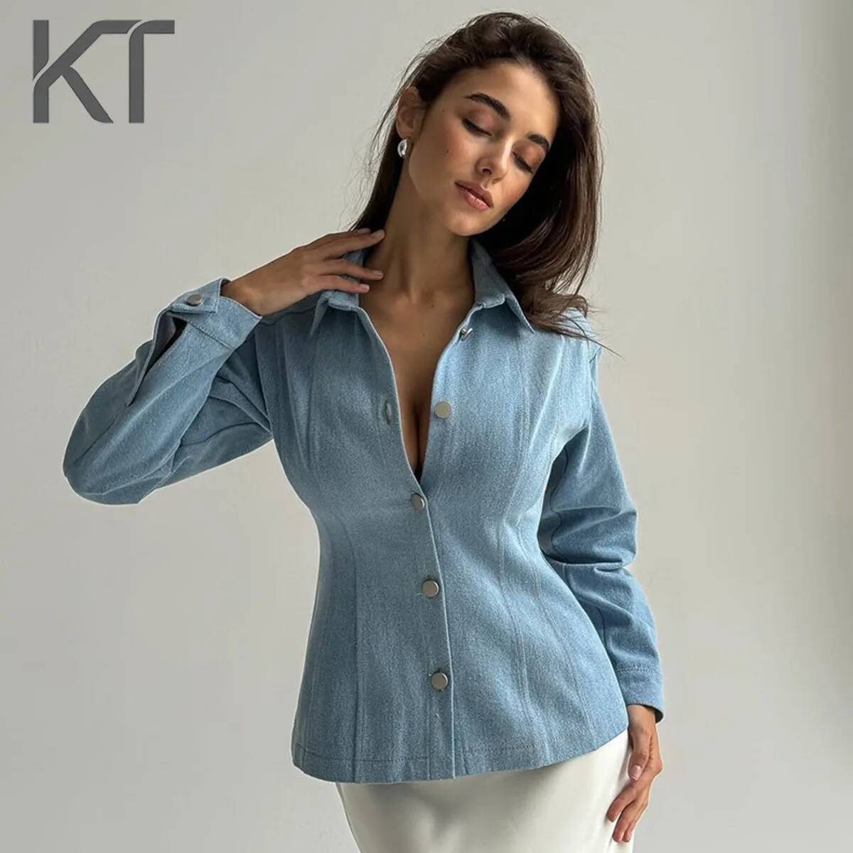 Kemeja Denim Vintage KT untuk  - Vintage Fashion Women ulasan dan harga