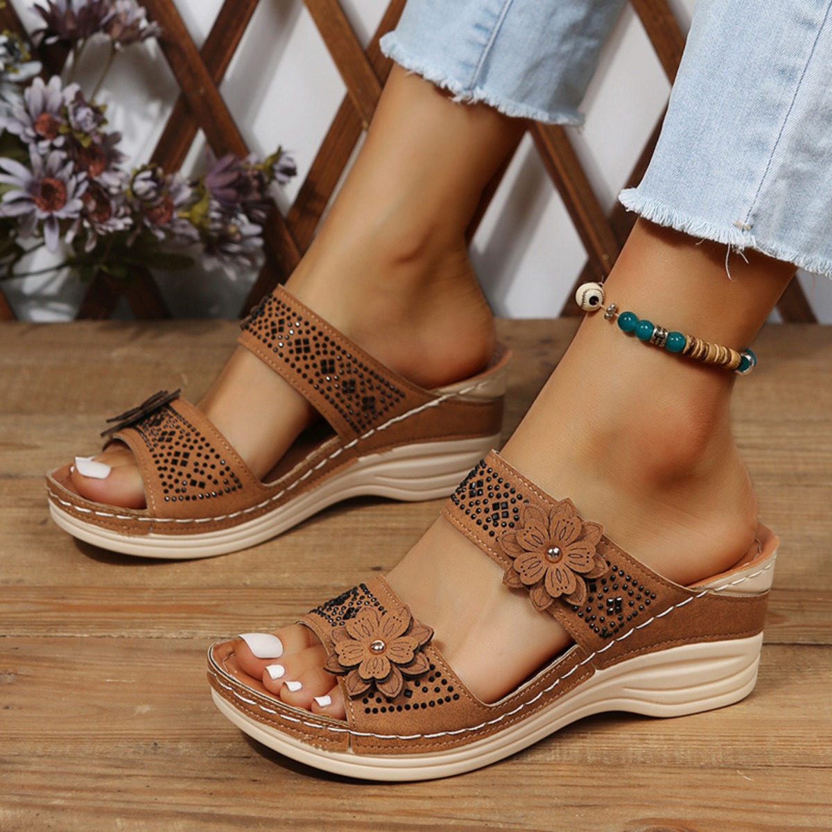 Sandal Wedges Wanita Musim Pan - Vintage Fashion Online ulasan dan harga