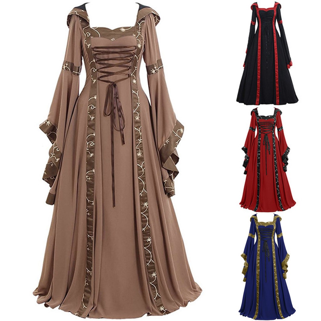 Gaun Halloween Wanita Gaun Ayu - Vintage Fashion Dress ulasan dan harga