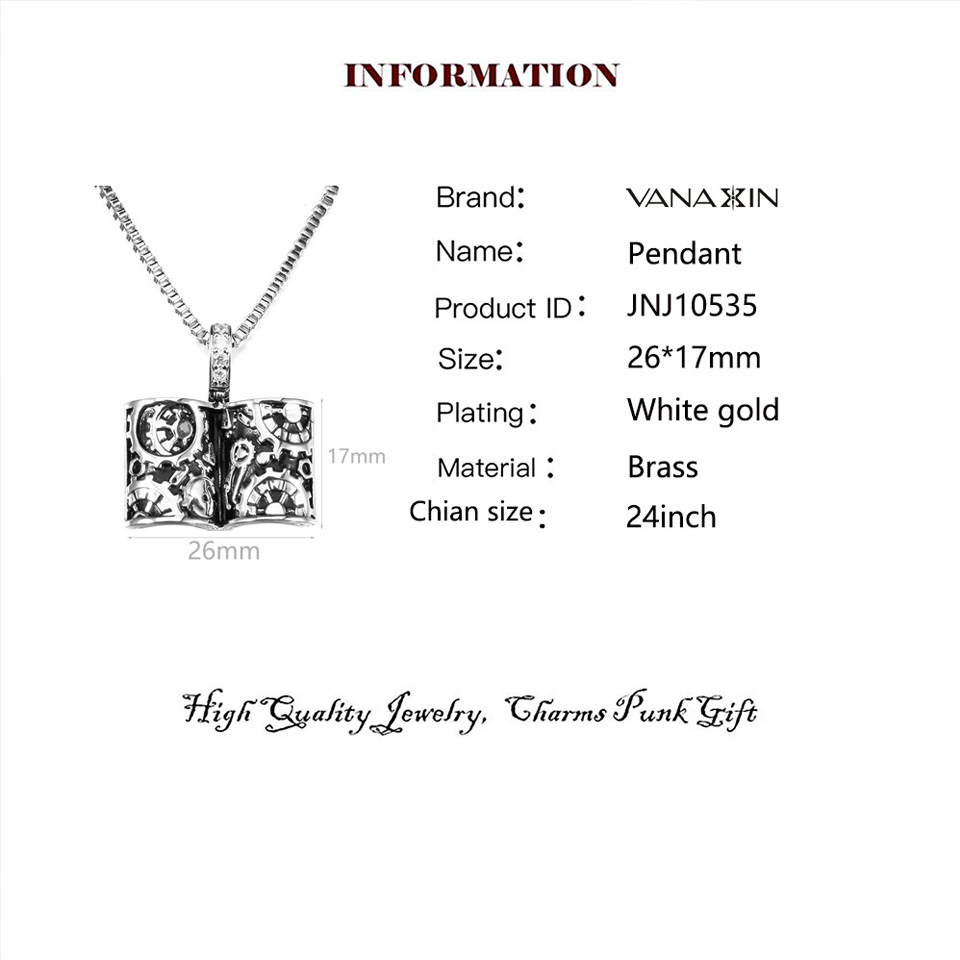 VANAXIN Kalung Liontin Buku Re - Vintage Fashion Library ulasan dan harga