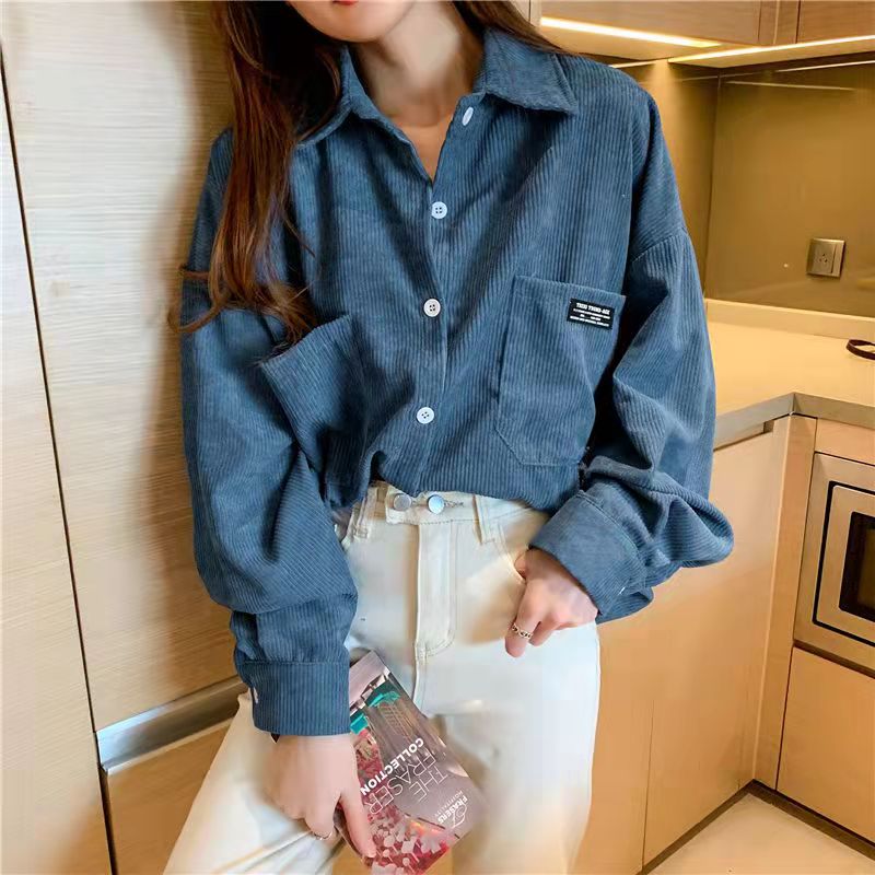 Jaket Korduroi Wanita Longgar  - Vintage Fashion Hong Kong ulasan dan harga