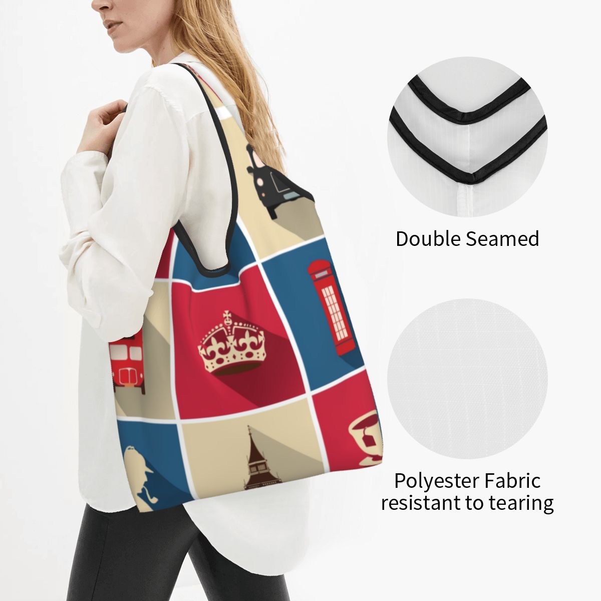 Tas Tote belanja simbol London - Vintage Fashion Uk ulasan dan harga