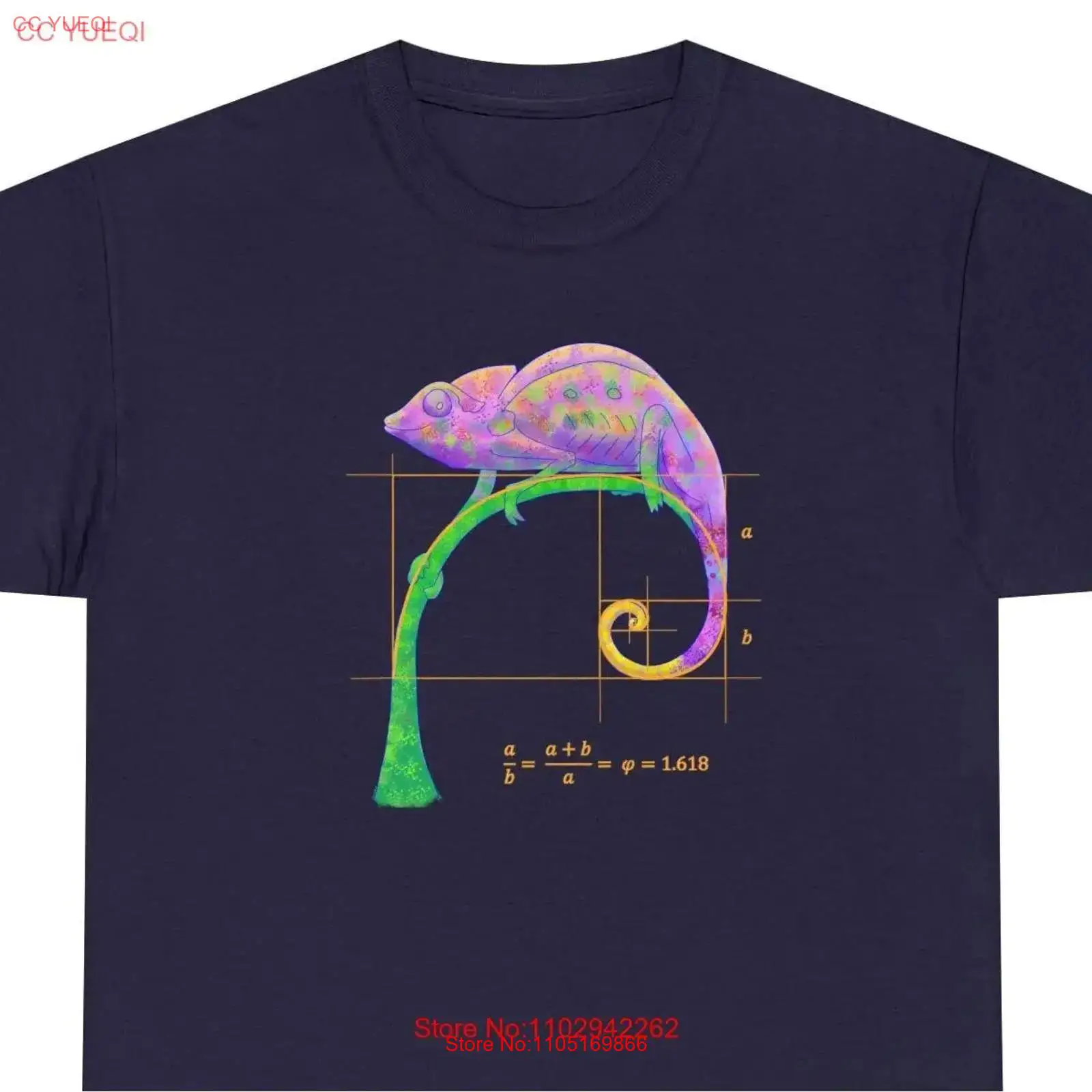 Kaos Fibonacci Chameleon distr - Vintage Fashion Uk ulasan dan harga