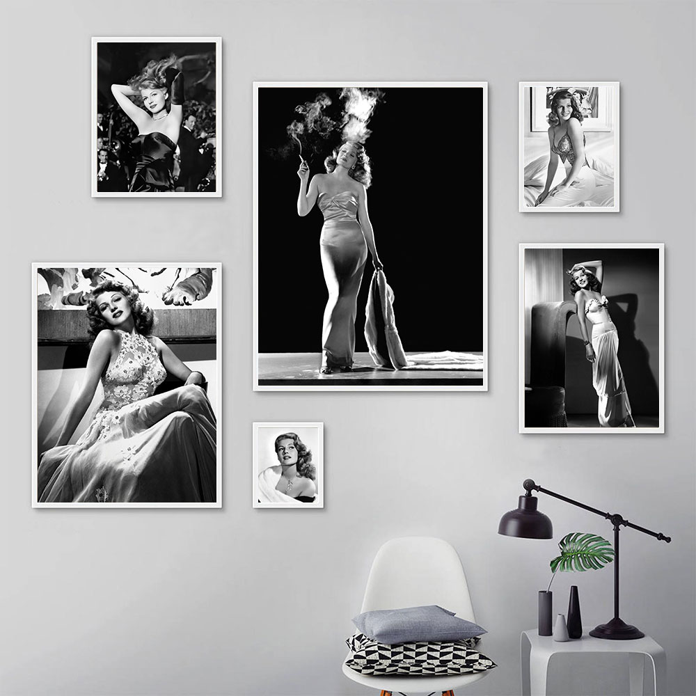 Poster Rita Hayworth, hitam da - Vintage Fashion Photography ulasan dan harga