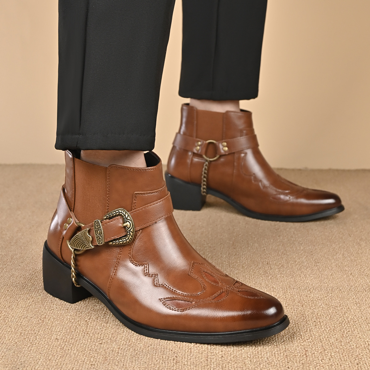 Sepatu Boots Kulit Vintage Pri - Vintage Fashion Online ulasan dan harga